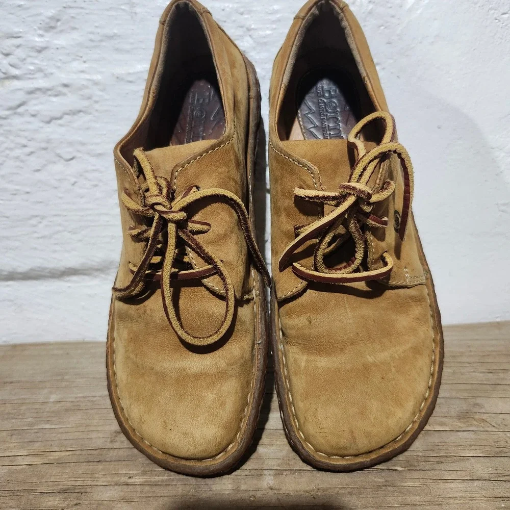 Born Sequoia Leather Lace Up Oxfords Shoes Womens 7 EU 38 Handcrafted Gorpcore